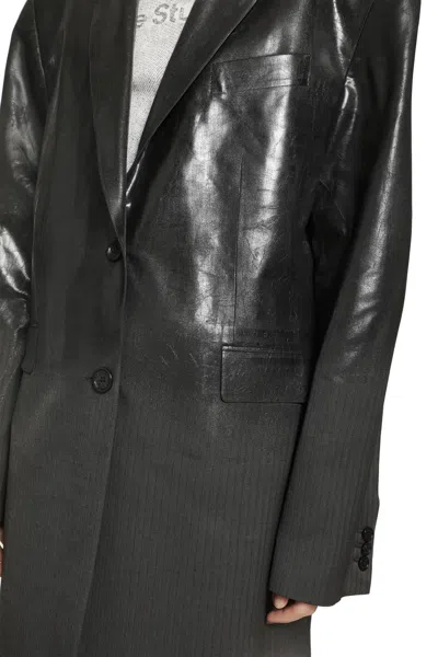 Acne Studios Gradient Herringbone Coat In Black