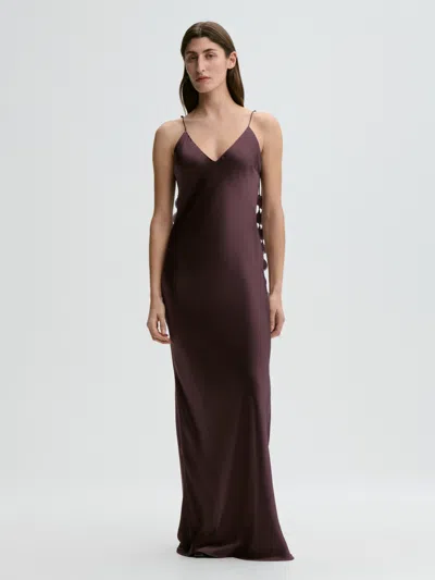 By Malene Birger Pascale Silk Maxi Slip Dress In Red