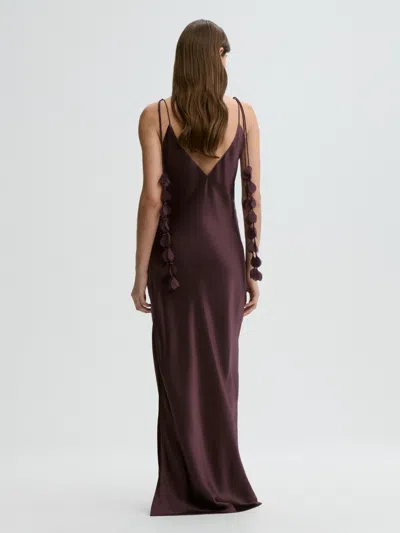 By Malene Birger Pascale Silk Maxi Slip Dress In Red