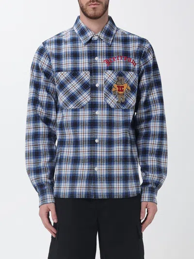 Icecream Check-pattern Logo-embroidered Shirt In Blue