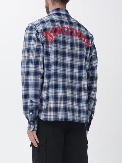Icecream Check-pattern Logo-embroidered Shirt In Blue