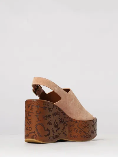 Chloé Desert Sand Beige Suede Calf Leather Maxime Wedges Sandals In Neutral