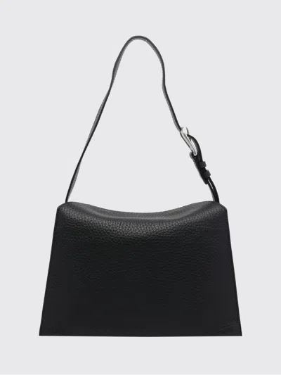 Orciani Small Trinity Leather Shoulder Bag In Black