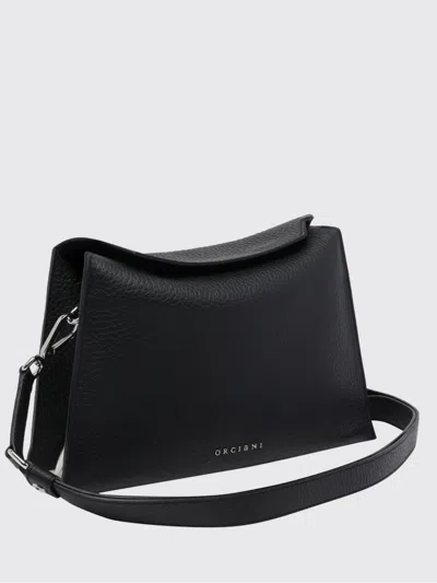 Orciani Small Trinity Leather Shoulder Bag In Black