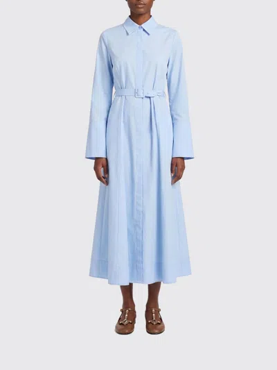 Gabriela Hearst Carmina Maxi Shirtdress In Light Blue Sea Island Cotton