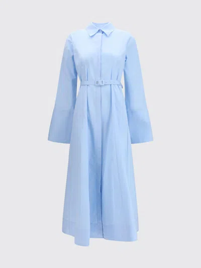 Gabriela Hearst Carmina Maxi Shirtdress In Light Blue Sea Island Cotton
