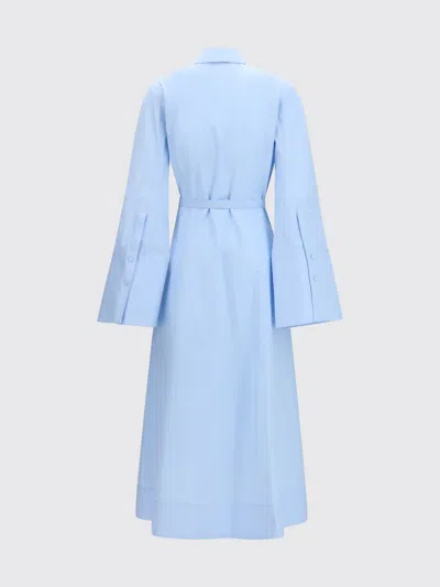 Gabriela Hearst Carmina Maxi Shirtdress In Light Blue Sea Island Cotton