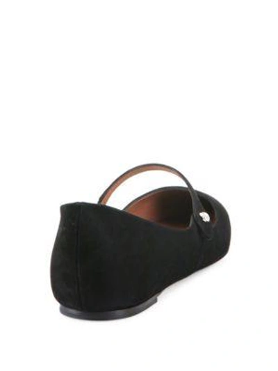 Shop Tabitha Simmons Hermione Velvet Point Toe Mary Jane Flats In Black