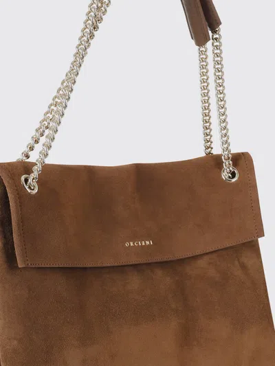 Orciani Midi Venus Soft Shoulder Bag In Brown