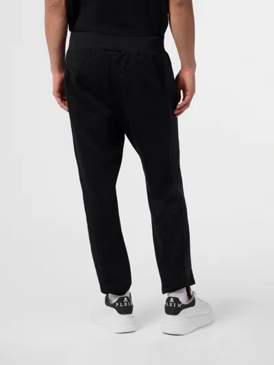 Philipp Plein Jogging Trousers Monogram Paisley Men In Black