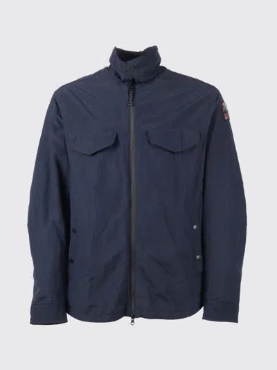 Parajumpers Evander High Collar Overshirt Jacket In Blue