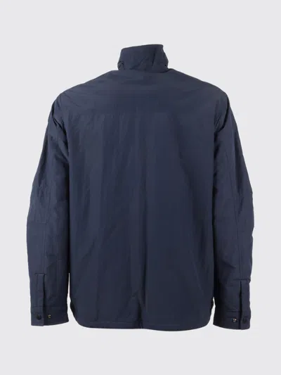 Parajumpers Evander High Collar Overshirt Jacket In Blue