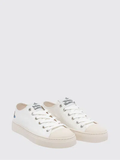 Vivienne Westwood Canvas Low-top Logo Rubber Sneakers In White