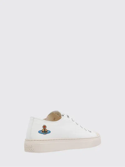 Vivienne Westwood Canvas Low-top Logo Rubber Sneakers In White