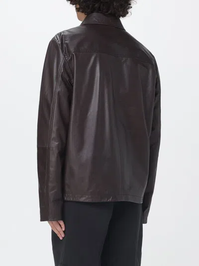 Corneliani Brown Nappa Leather Jacket In Brown