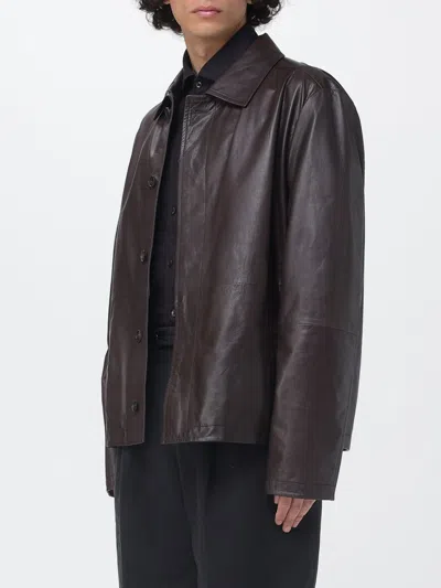 Corneliani Brown Nappa Leather Jacket In Brown