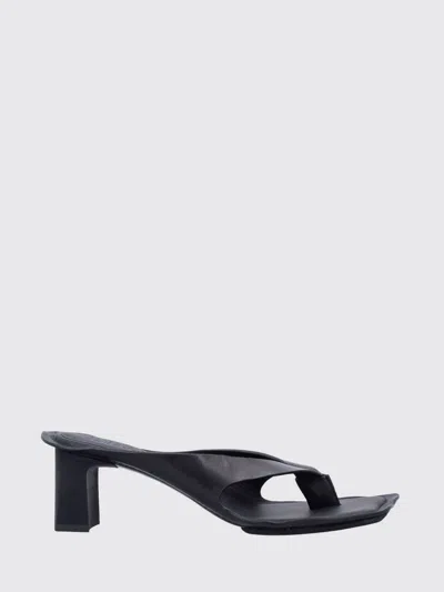 Mm6 Maison Margiela Heel Mules Strappy Square Open Toe In Black