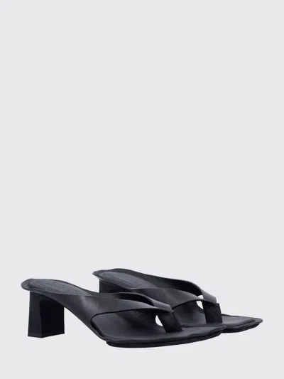Mm6 Maison Margiela Heel Mules Strappy Square Open Toe In Black