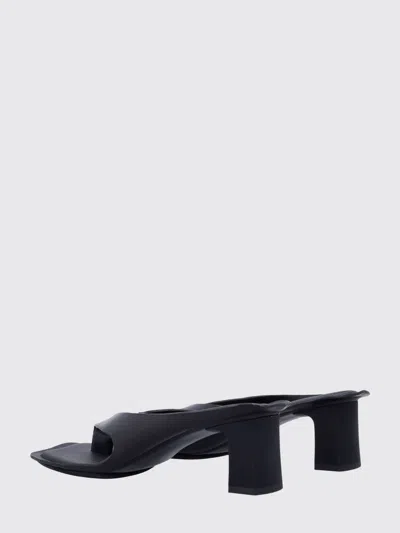 Mm6 Maison Margiela Heel Mules Strappy Square Open Toe In Black