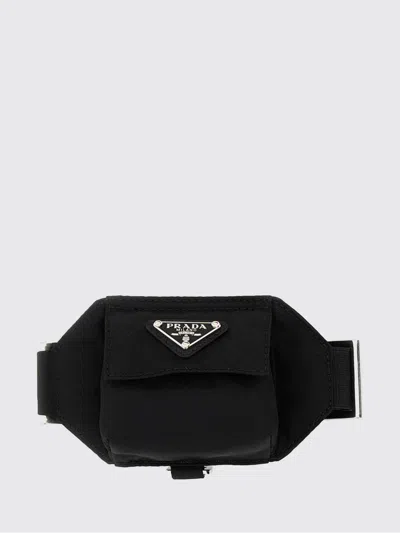 Prada Adjustable Strap Nylon Cuff Keyring In Black