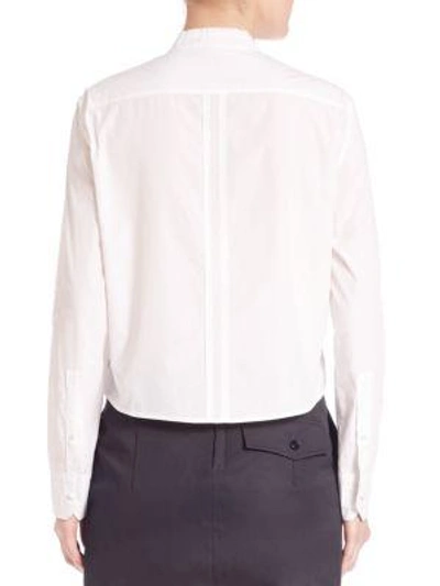 Shop Helmut Lang Cotton Crop Shirt In Off White
