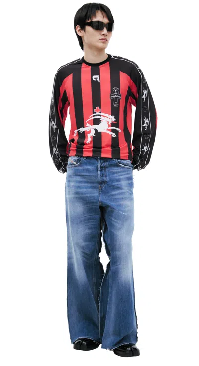 Prototypes Wide Jeans With Paint Effect In Blue