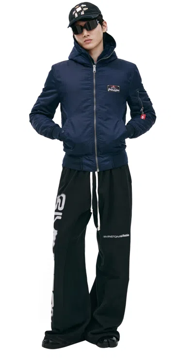 Prototypes Bomber Jacket With Patch Pockets In Blue