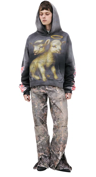 Hellstar Grey Printed Hoodie In Multi