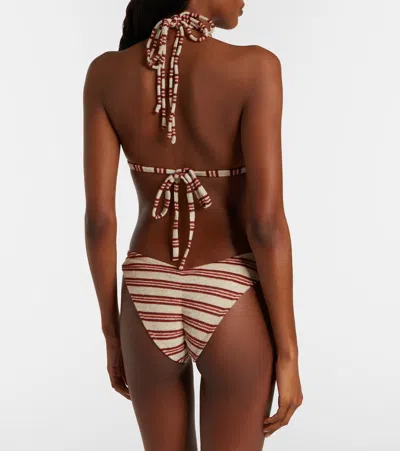 Montce Euro Striped Triangle Bikini Top In Multi