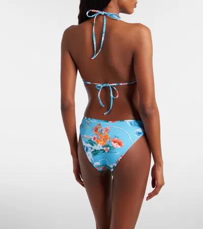 Gucci Printed Stretch Jersey Bikini In Blue