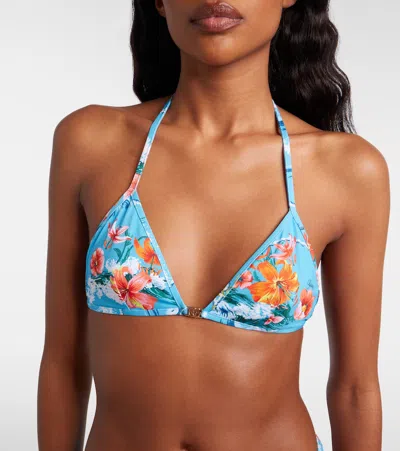 Gucci Printed Stretch Jersey Bikini In Blue