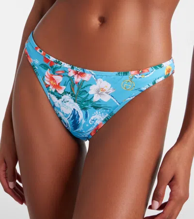Gucci Printed Stretch Jersey Bikini In Blue