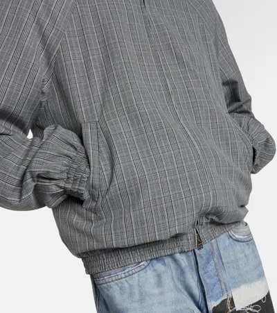 Acne Studios Check Tailored Bomber Jacket In Gray