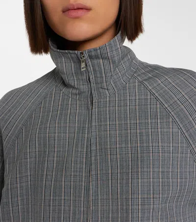 Acne Studios Check Tailored Bomber Jacket In Gray
