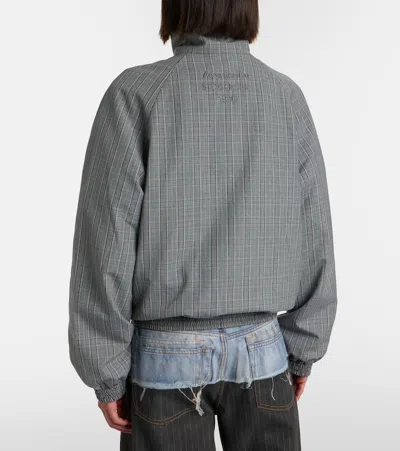 Acne Studios Check Tailored Bomber Jacket In Gray