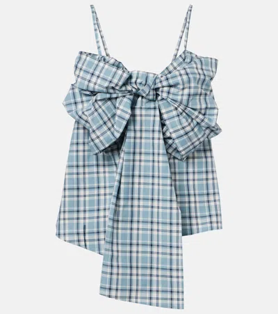 Acne Studios Tanessa Checked Cotton Blouse In Blue