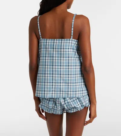 Acne Studios Tanessa Checked Cotton Blouse In Blue