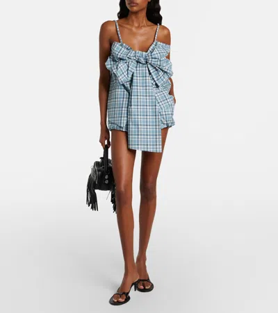Acne Studios Tanessa Checked Cotton Blouse In Blue