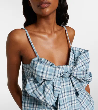 Acne Studios Tanessa Checked Cotton Blouse In Blue