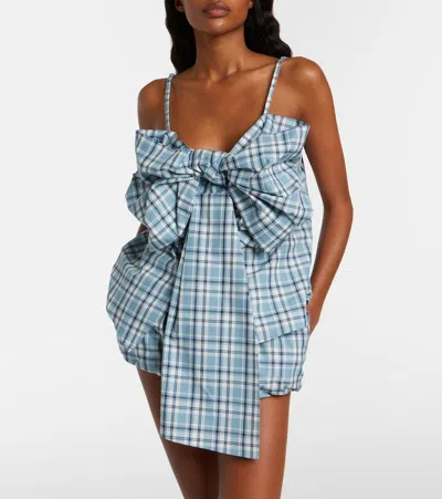 Acne Studios Tanessa Checked Cotton Blouse In Blue