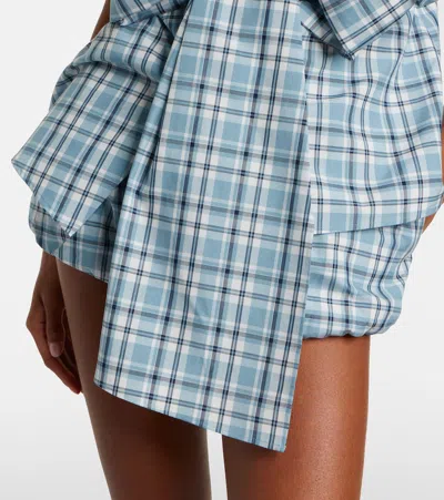 Acne Studios Tanessa Checked Cotton Blouse In Blue