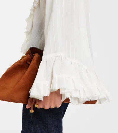 Dorothee Schumacher Striped Silk-viscose Blouse In White