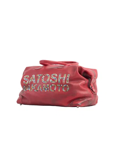 Satoshi Nakamoto Studded Weekender In Red