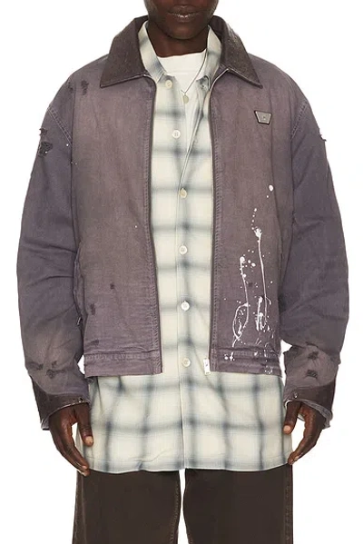 Misbhv 1997 Paint Splatter Canvas Work Jacket In Purple