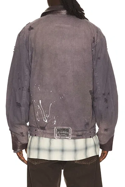 Misbhv 1997 Paint Splatter Canvas Work Jacket In Purple