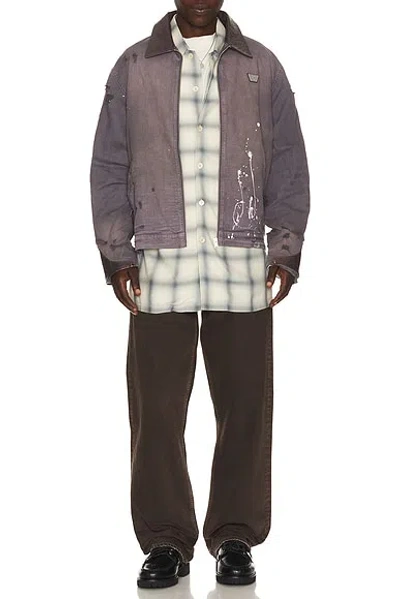 Misbhv 1997 Paint Splatter Canvas Work Jacket In Purple