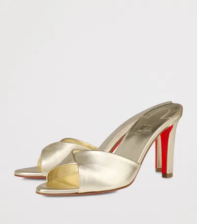 Christian Louboutin 85mm Fanny Metallic Leather Slide Sandals In Multi