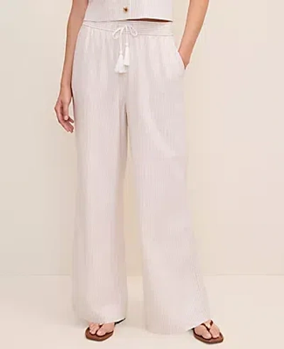 Ann Taylor Weekend Striped Easy Fit Wide-leg Pant In Multi
