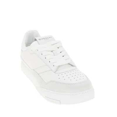 Givenchy White Calf Leather Bos Taurus Low Top Sneakers In Multi