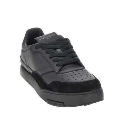 Givenchy Black Calf Leather Bos Taurus Low Top Sneakers In Multi